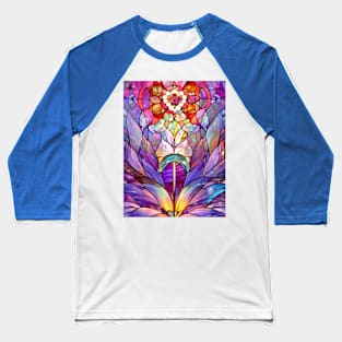 Stained Glass Lily Baseball T-Shirt